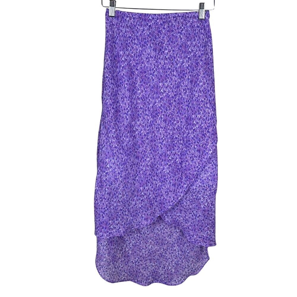 Y2K Vintage Trixxi Purple Floral High-Low Skirt Cottagecore Boho Fairy Flowers M